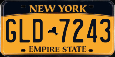NY license plate GLD7243