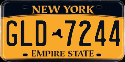 NY license plate GLD7244