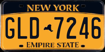 NY license plate GLD7246