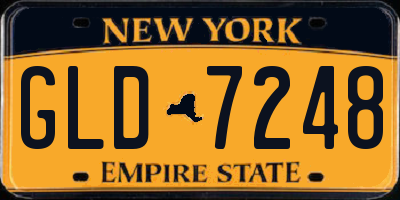NY license plate GLD7248