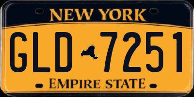 NY license plate GLD7251