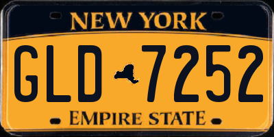 NY license plate GLD7252