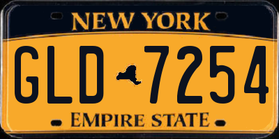 NY license plate GLD7254