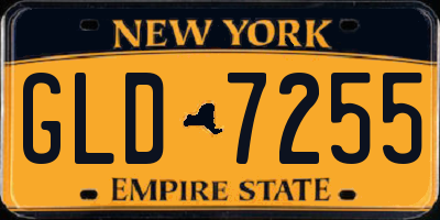 NY license plate GLD7255