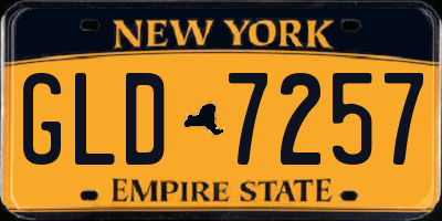 NY license plate GLD7257