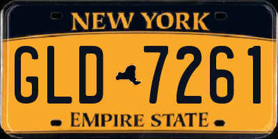 NY license plate GLD7261