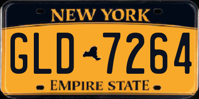 NY license plate GLD7264