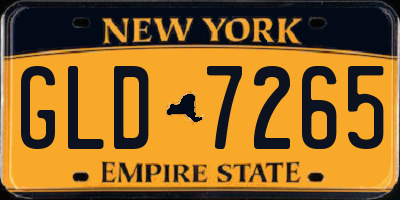 NY license plate GLD7265