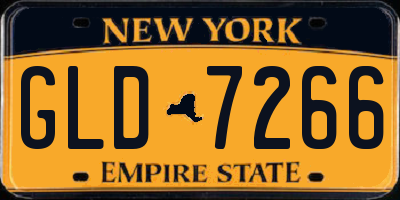 NY license plate GLD7266