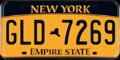 NY license plate GLD7269