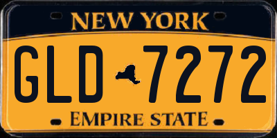 NY license plate GLD7272