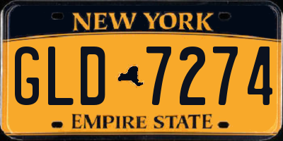 NY license plate GLD7274