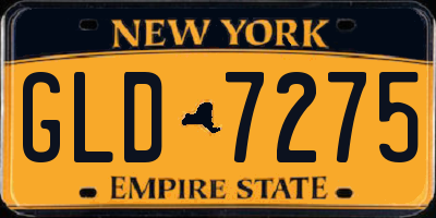 NY license plate GLD7275