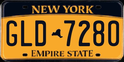 NY license plate GLD7280
