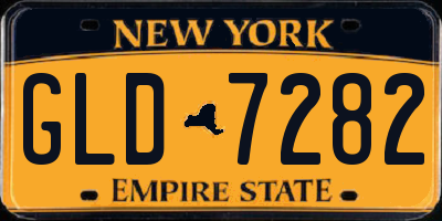 NY license plate GLD7282