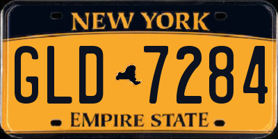 NY license plate GLD7284