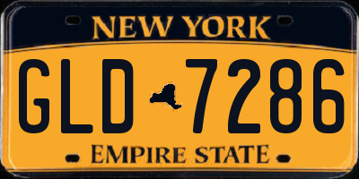 NY license plate GLD7286