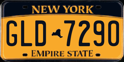 NY license plate GLD7290