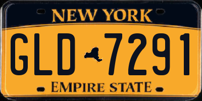 NY license plate GLD7291
