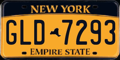 NY license plate GLD7293