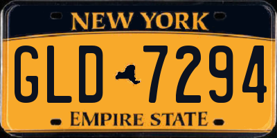 NY license plate GLD7294