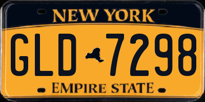 NY license plate GLD7298