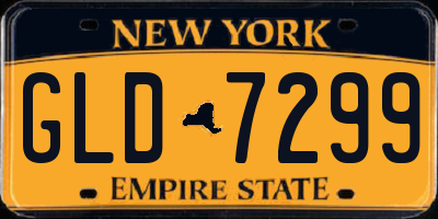 NY license plate GLD7299