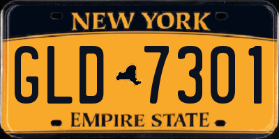 NY license plate GLD7301