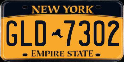 NY license plate GLD7302