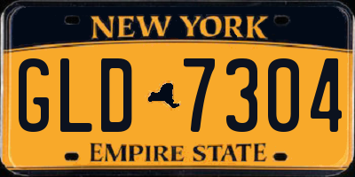 NY license plate GLD7304