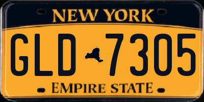 NY license plate GLD7305