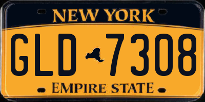 NY license plate GLD7308