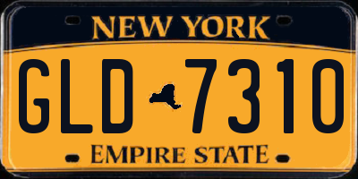 NY license plate GLD7310