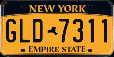 NY license plate GLD7311