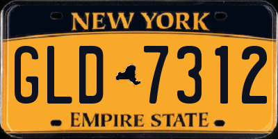 NY license plate GLD7312