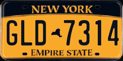 NY license plate GLD7314