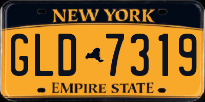 NY license plate GLD7319