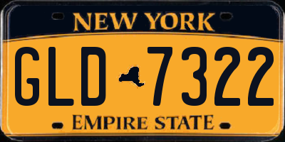NY license plate GLD7322