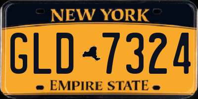 NY license plate GLD7324