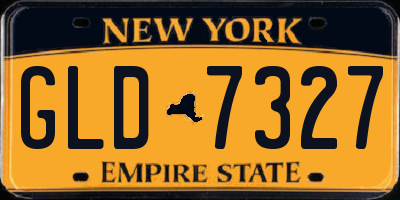 NY license plate GLD7327