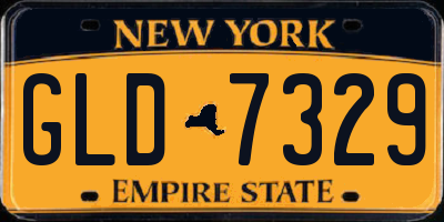 NY license plate GLD7329
