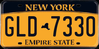 NY license plate GLD7330