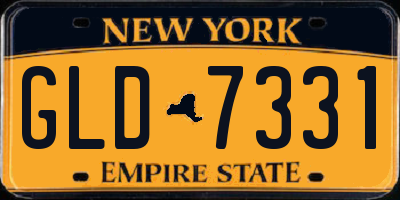 NY license plate GLD7331