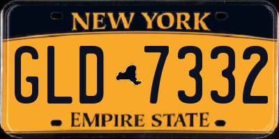 NY license plate GLD7332