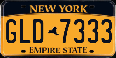 NY license plate GLD7333