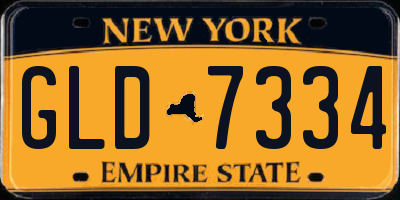 NY license plate GLD7334