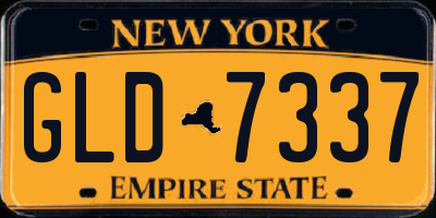 NY license plate GLD7337