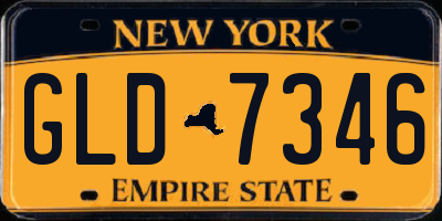 NY license plate GLD7346