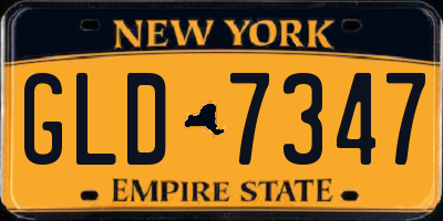 NY license plate GLD7347