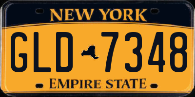 NY license plate GLD7348